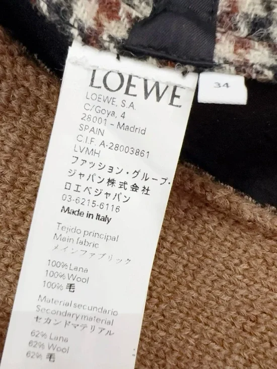 Authentic Loewe Tan Brown Knit Sweater with Leather Trim - Picture 5 of 7